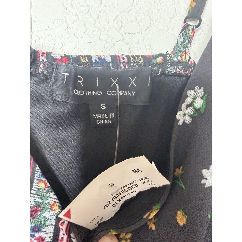 Trixxi Babydoll Mini Dress Women S Ditsy Floral Flowy Whimsy Peasant Festival - Picture 3 of 14